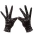 Dámske rukavice s flitrami čierna