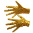 Dámske rukavice s flitrami zlatá