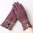Dámské rukavice s květinami J823 tmavě růžová