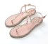Dámske sandále s perlami ružová