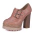 Dámské stylové kotníkové boty na podpatku J2410 růžová