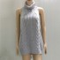 Dámske svetrové mini šaty s odhaleným chrbátom sivá