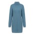 Dámske svetrové šaty s rolákom modrá