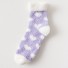 Dámské teplé ponožky se srdíčky fialová