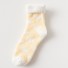 Dámské teplé ponožky se srdíčky žlutá