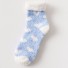 Dámske teplé ponožky so srdiečkami modrá