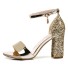 Dámske trblietavé sandále s flitrami zlatá