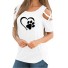 Dámske tričko s potlačou srdca a labky biela