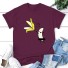 Dámske tričko s vtipnou potlačou banánu fialová