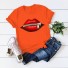 Dámske tričko s vtipnou potlačou pusy oranžová