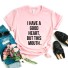 Dámské tričko s vtipným potiskem B324 růžová