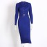 Dámske úpletové šaty s dlhým rukávom modrá
