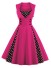 Dámské vintage šaty s puntíky tmavě růžová