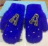 Dámske zimné rukavice s korálkami modrá