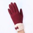 Dámske zimné rukavice s mašličkou J2850 vínová