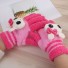 Dámske zimné rukavice so zvieratkom tmavo ružová