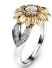 Damski kryształowy pierścionek w kształcie kwiatka J3200 biały