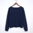 Damski sweter z dzianiny B42 ciemnoniebieski
