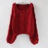 Damski sweter z dzianiny ciemnoczerwony