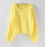 Damski sweter z dzianiny żółty