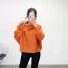 Damski sweter z golfem A55 pomarańczowy