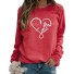 Damski sweter z nadrukiem serca czerwony