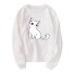 Damski sweter z nadrukiem z kotami biały