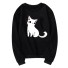 Damski sweter z nadrukiem z kotami czarny