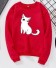 Damski sweter z nadrukiem z kotami czerwony