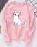 Damski sweter z nadrukiem z kotami różowy