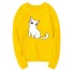Damski sweter z nadrukiem z kotami żółty