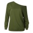 Damski sweter z opadającym ramieniem zieleń wojskowa