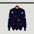 Damski sweter z sercem ciemnoniebieski