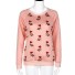 Damski sweter z sowami różowy