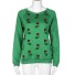 Damski sweter z sowami zielony