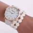 Damski zegarek na rękę z kwiatami J3117 biały