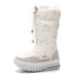 Damskie buty zimowe z nadrukiem płatka śniegu J1191 biały