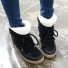 Damskie buty zimowe ze sznurowaniem J1812 czarno-biały