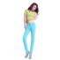 Damskie jeansy skinny A174 turkusowy