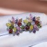 Damskie kolczyki kwiatowe z kryształkami wielokolorowy
