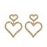 Damskie kolczyki wiszące w kształcie serca złoto