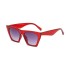Damskie kwadratowe okulary przeciwsłoneczne A2292 czerwony