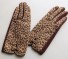 Damskie rękawiczki lampartowe brązowy