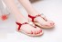 Damskie sandały z wisiorkiem w kształcie sowy czerwony