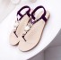 Damskie sandały z wisiorkiem w kształcie sowy fioletowy