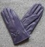 Damskie skórzane rękawiczki z kokardą ciemny fiolet