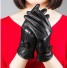 Damskie skórzane rękawiczki z kokardą czarny