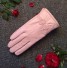Damskie skórzane rękawiczki z kokardą różowy