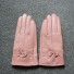 Damskie skórzane rękawiczki z kokardą stary różowy