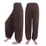 Damskie spodnie haremowe D7 brązowy